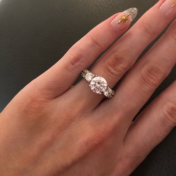 JTV Jewelry - JTV three diamond solitaire- 925 silver- CZ